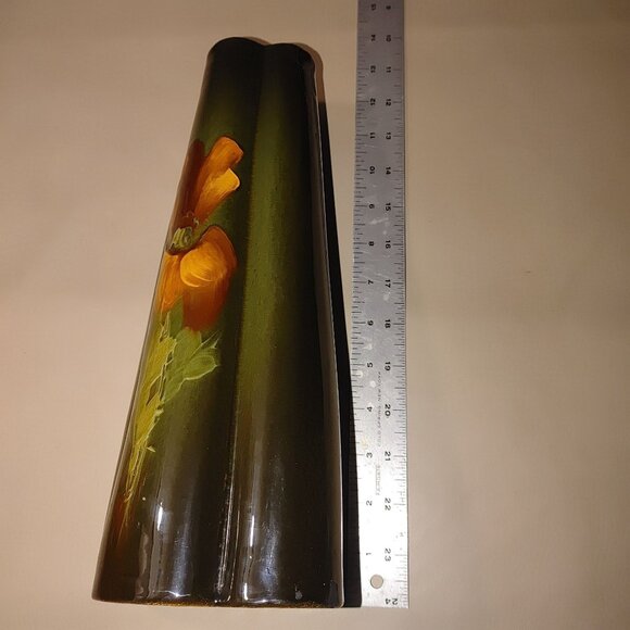 Weller Louwelsa Pottery Fluted Vase Floral Hand Painted 1900 Antique Art Nouveau - Picture 6 of 16